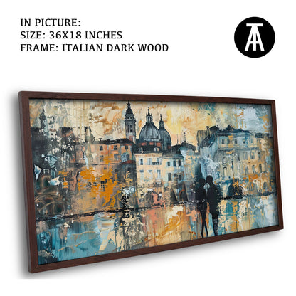 Artwork in Dark Wood Frame