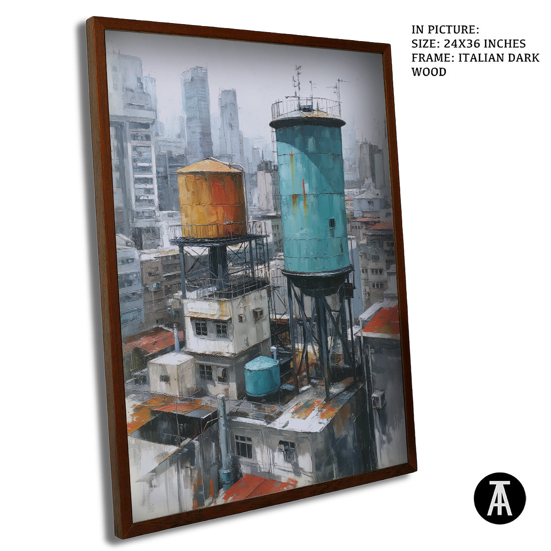 Artwork in Dark Brown Frame