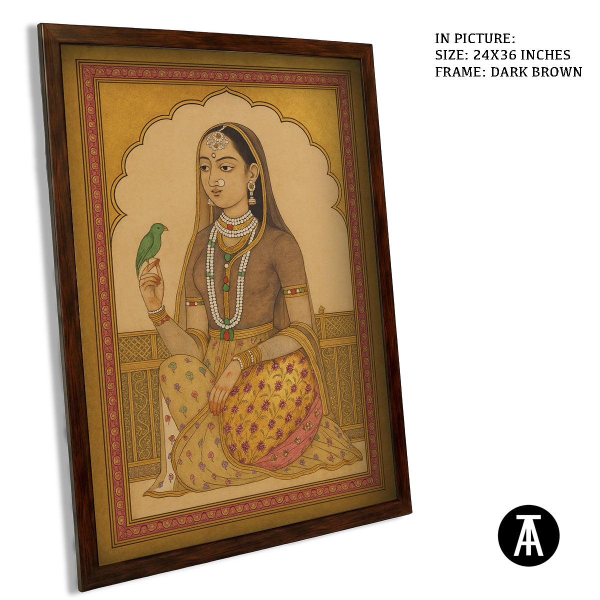 Artwork in Dark Brown Frame