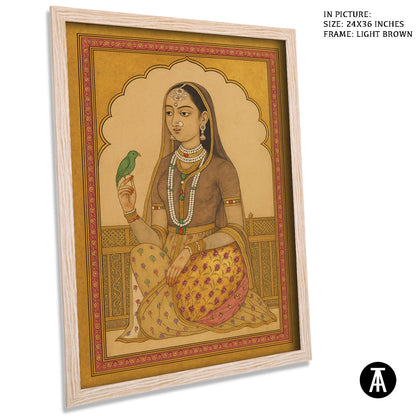 Artwork in Light Brown Frame