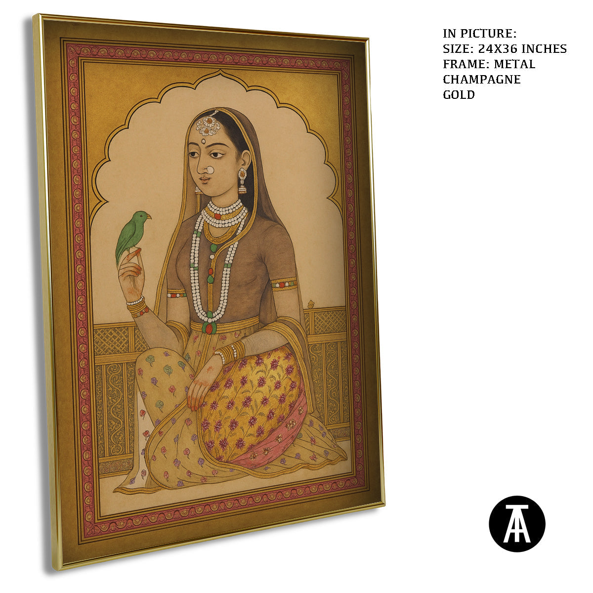 Artwork in Metal Champagne Gold Frame