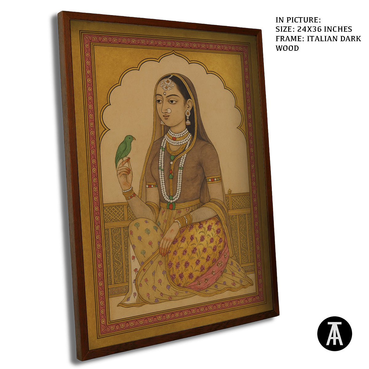 Artwork in Dark Wood Frame
