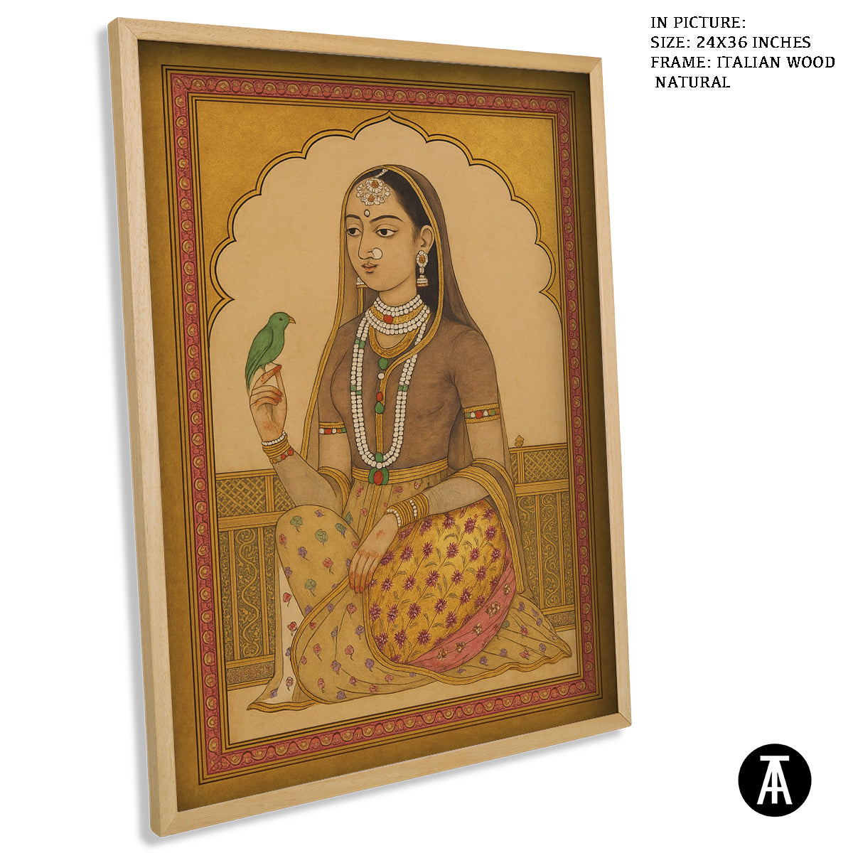Artwork in Natural Wood Frame