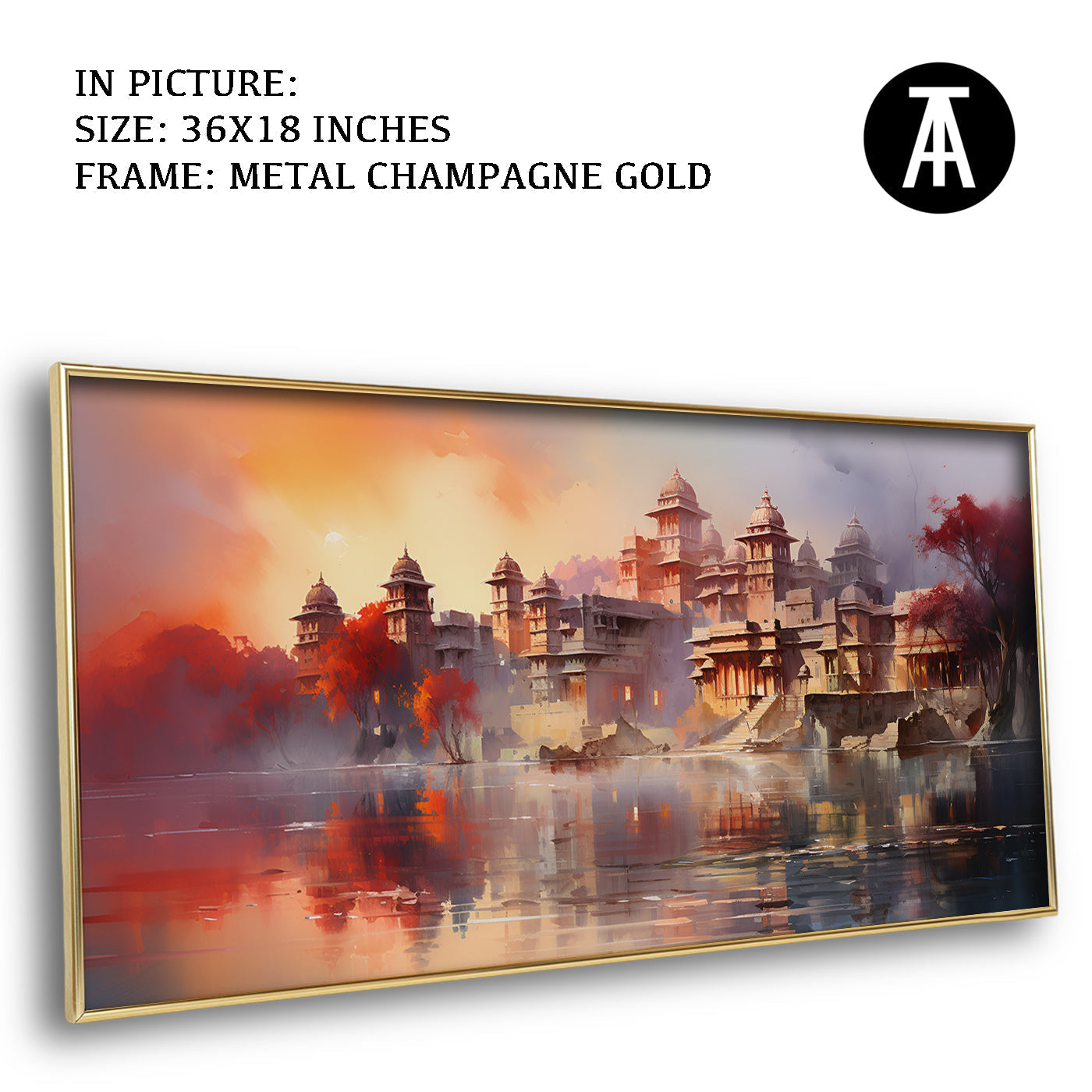 Artwork in Light Brown Frame