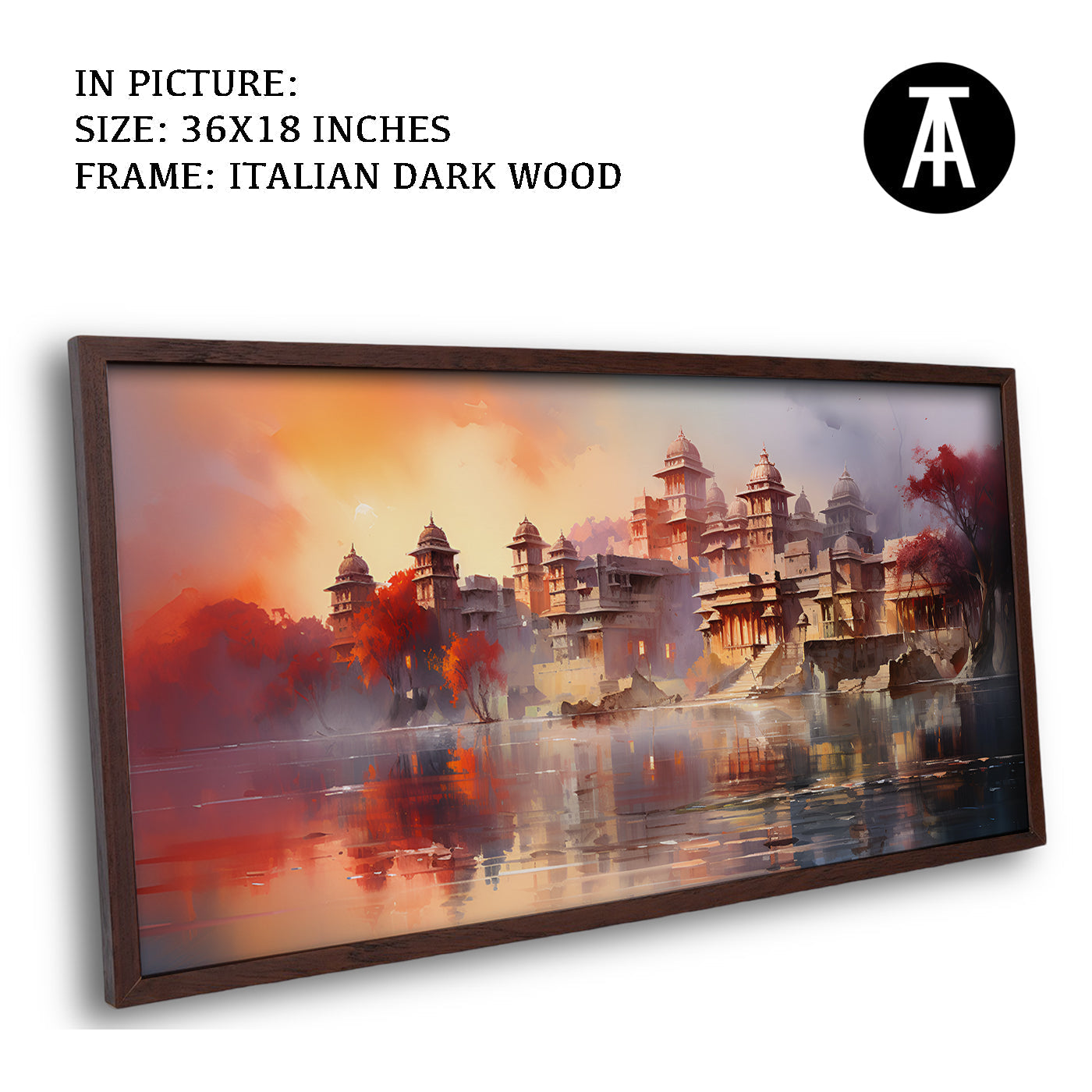 Artwork in Dark Wood Frame