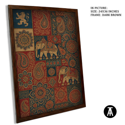 Artwork in Dark Brown Frame