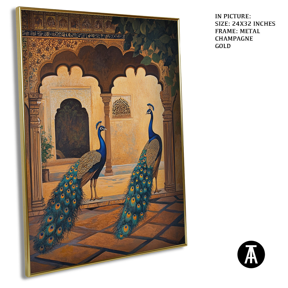 Artwork in Light Brown Frame