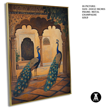 Artwork in Light Brown Frame