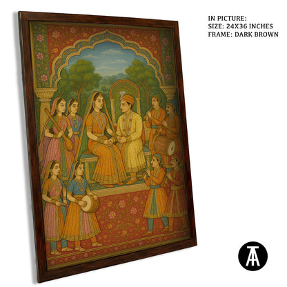 Artwork in Dark Brown Frame