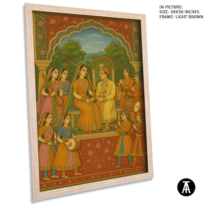Artwork in Light Brown Frame