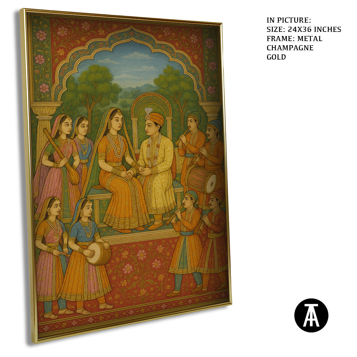 Artwork in Metal Champagne Gold Frame