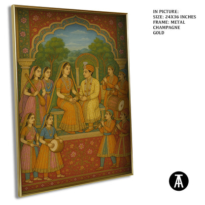 Artwork in Metal Champagne Gold Frame