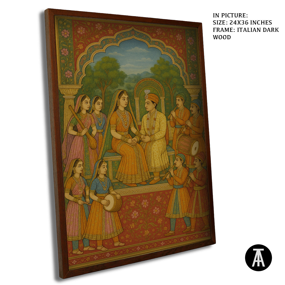 Artwork in Dark Wood Frame