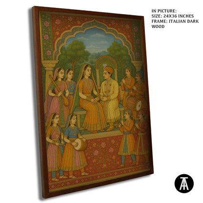 Artwork in Dark Wood Frame