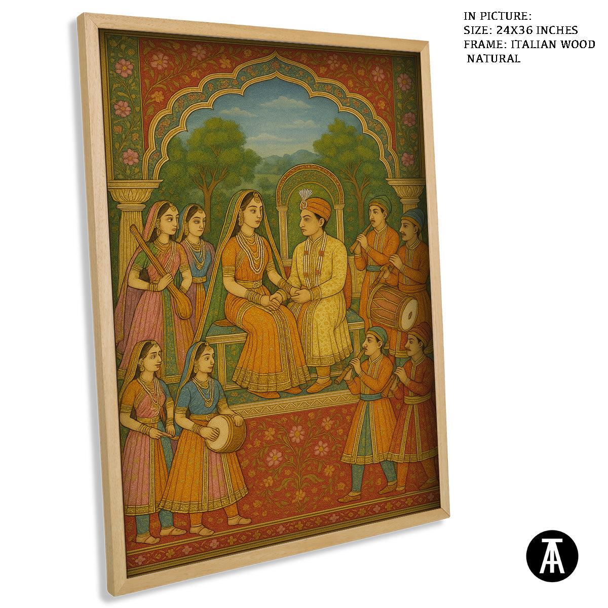 Artwork in Natural Wood Frame