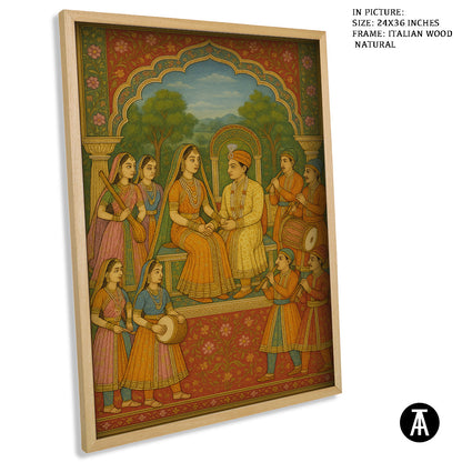 Artwork in Natural Wood Frame