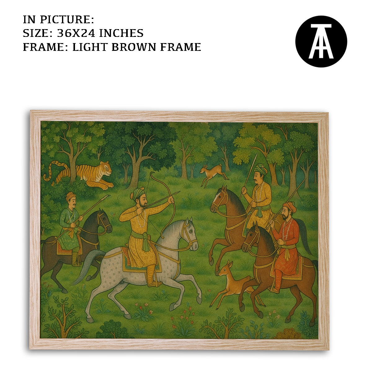 Artwork in Light Brown Frame