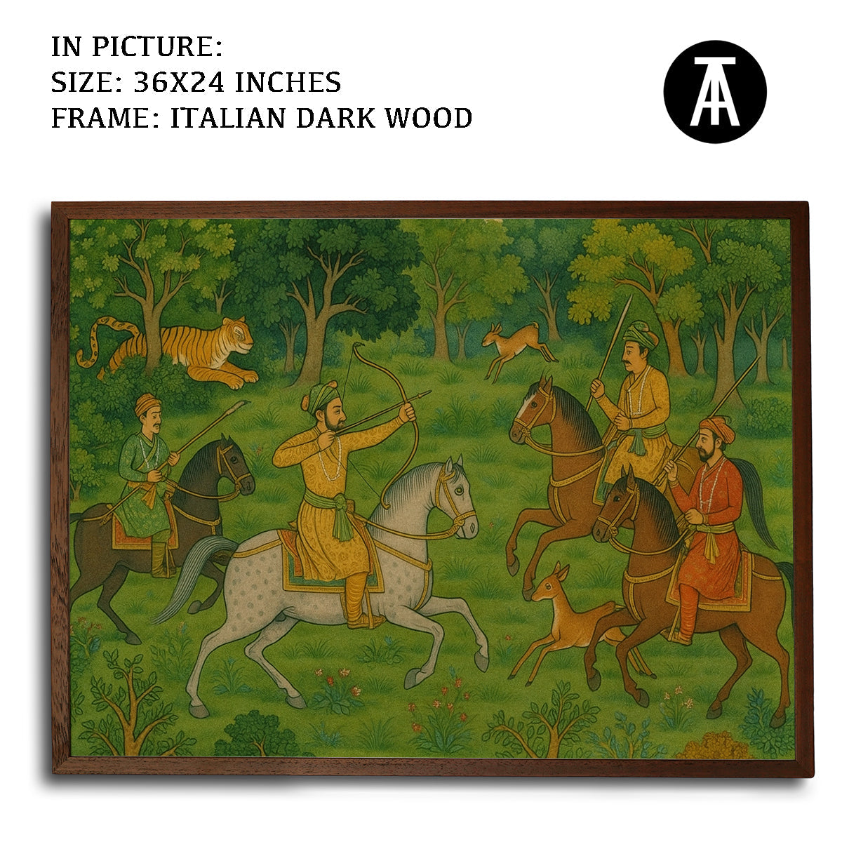 Artwork in Dark Wood Frame