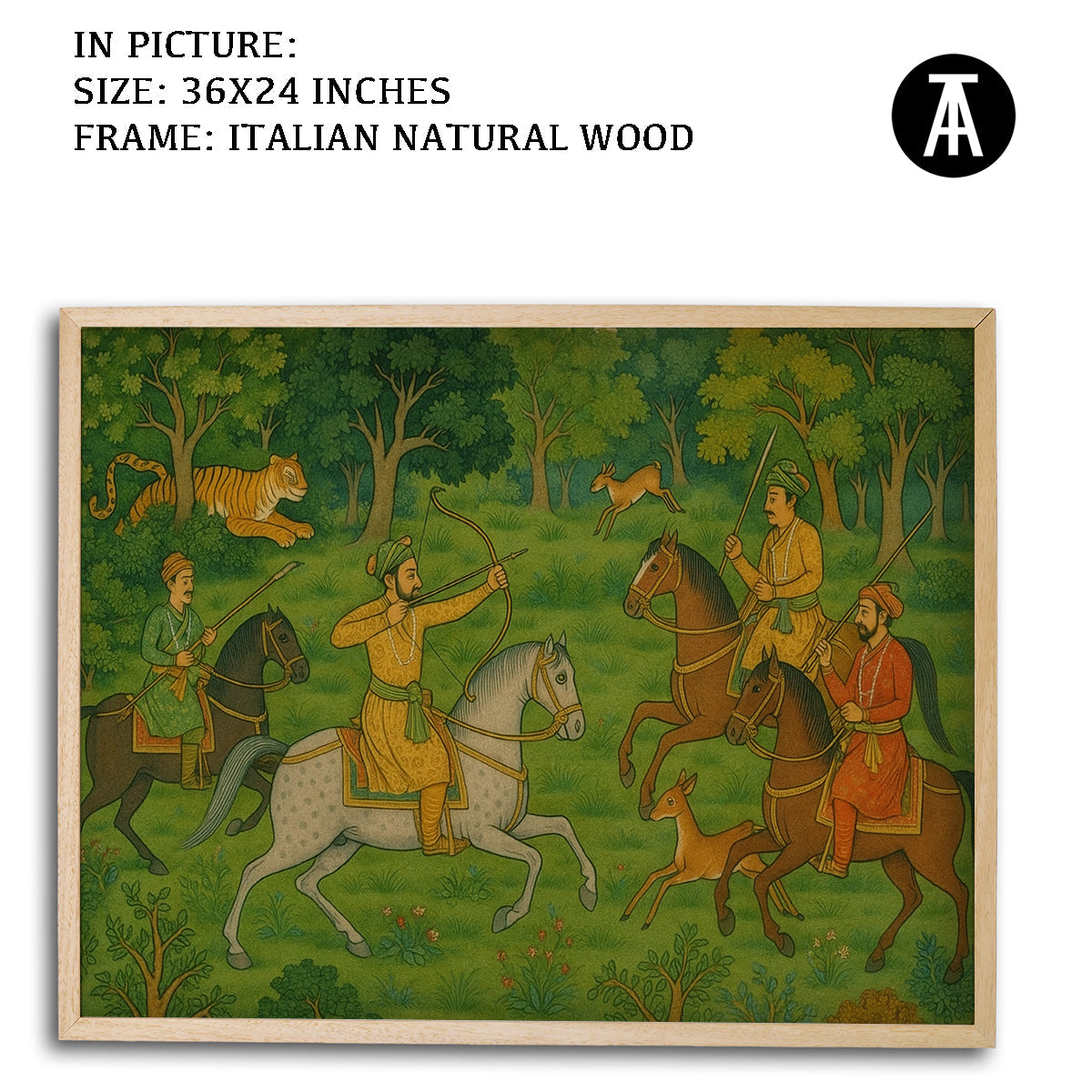 Artwork in Natural Wood Frame