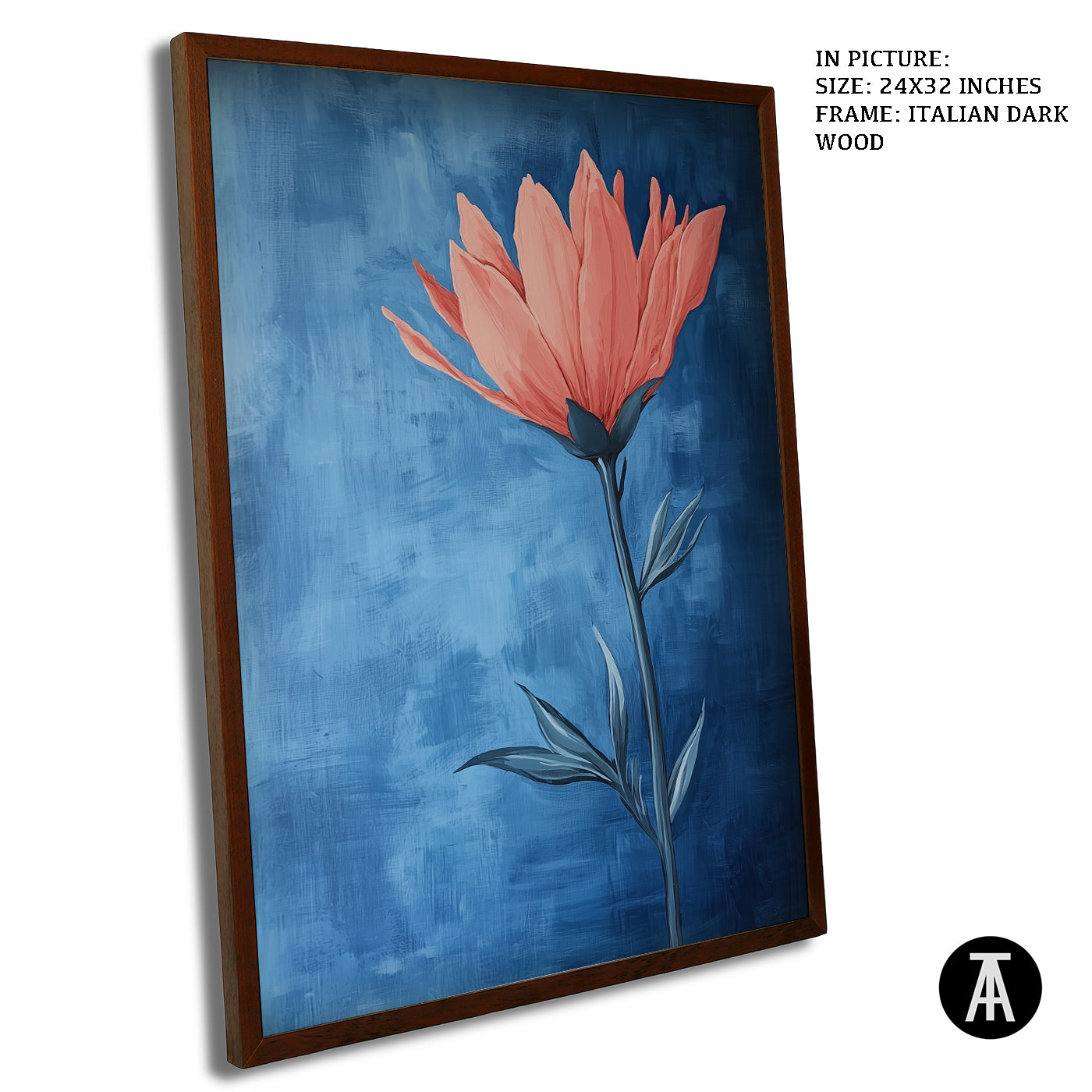Artwork in Dark Wood Frame