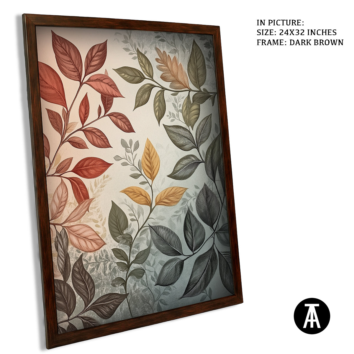 Sample Artwork in Dark Brown Frame