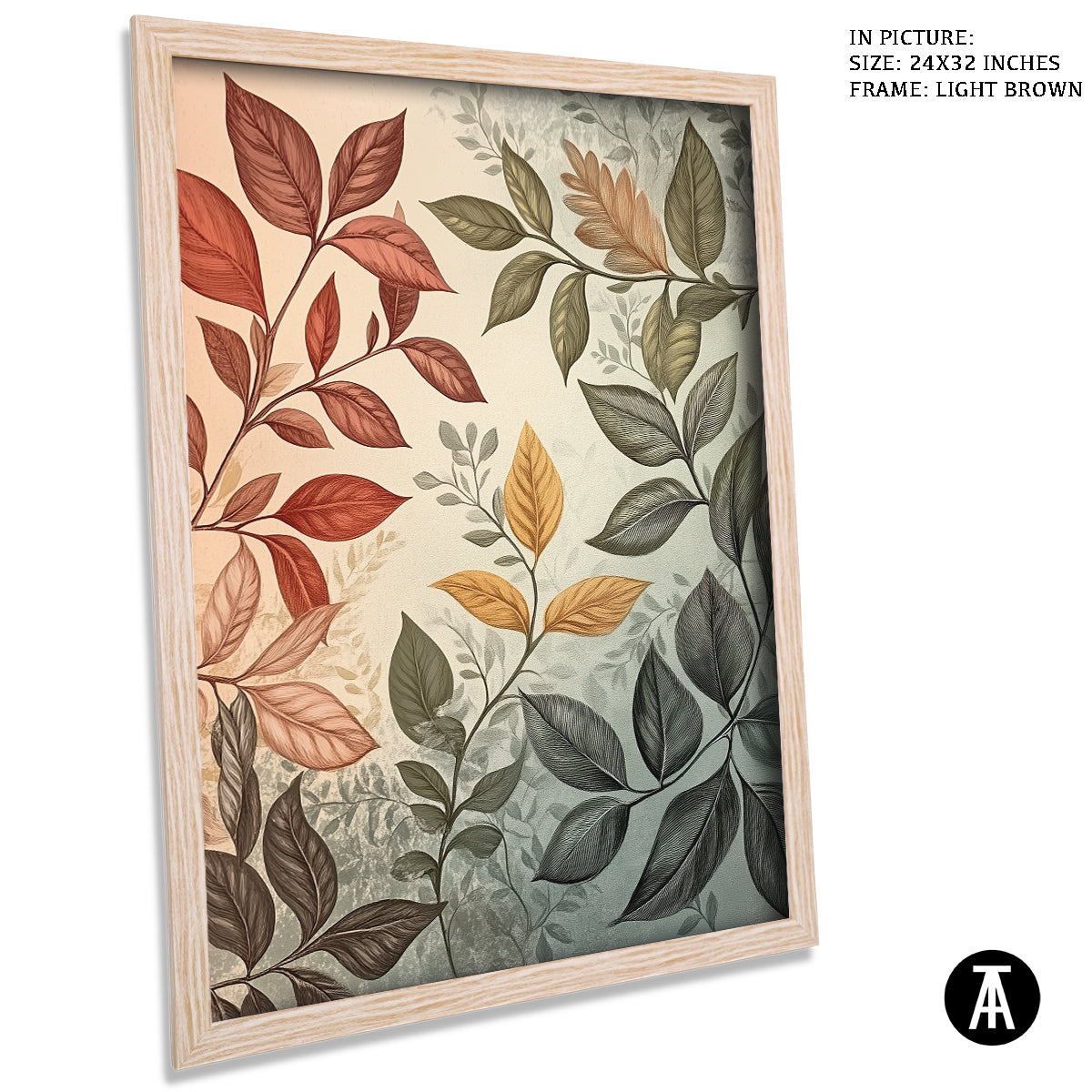 Sample Artwork in Light Brown Frame