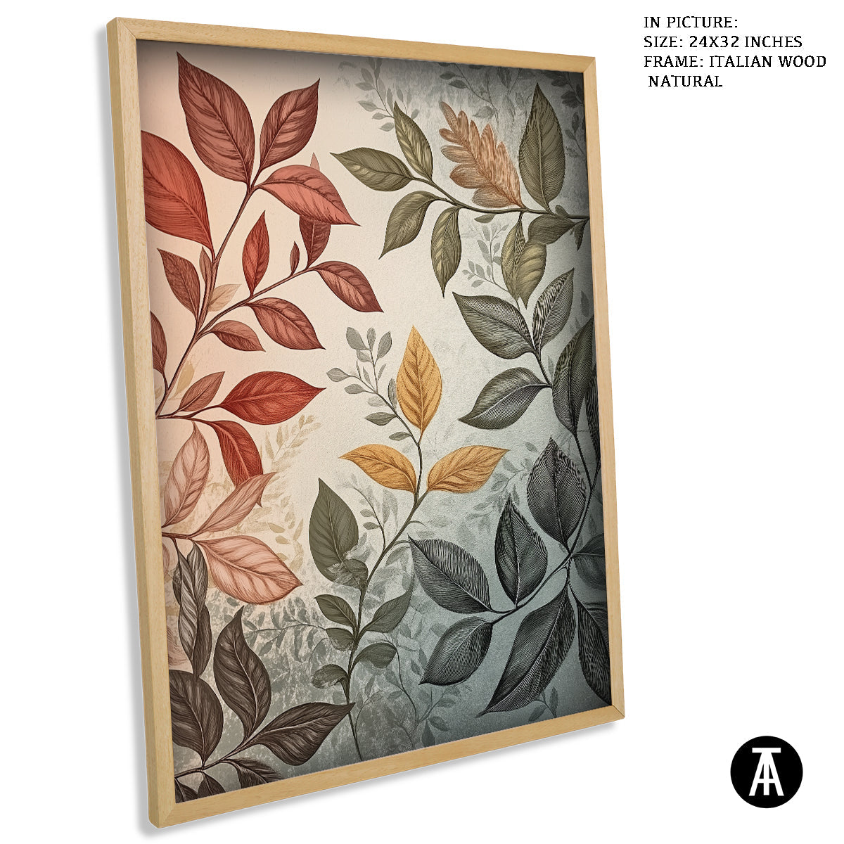 Sample Artwork in Italian Wood Framing Natural