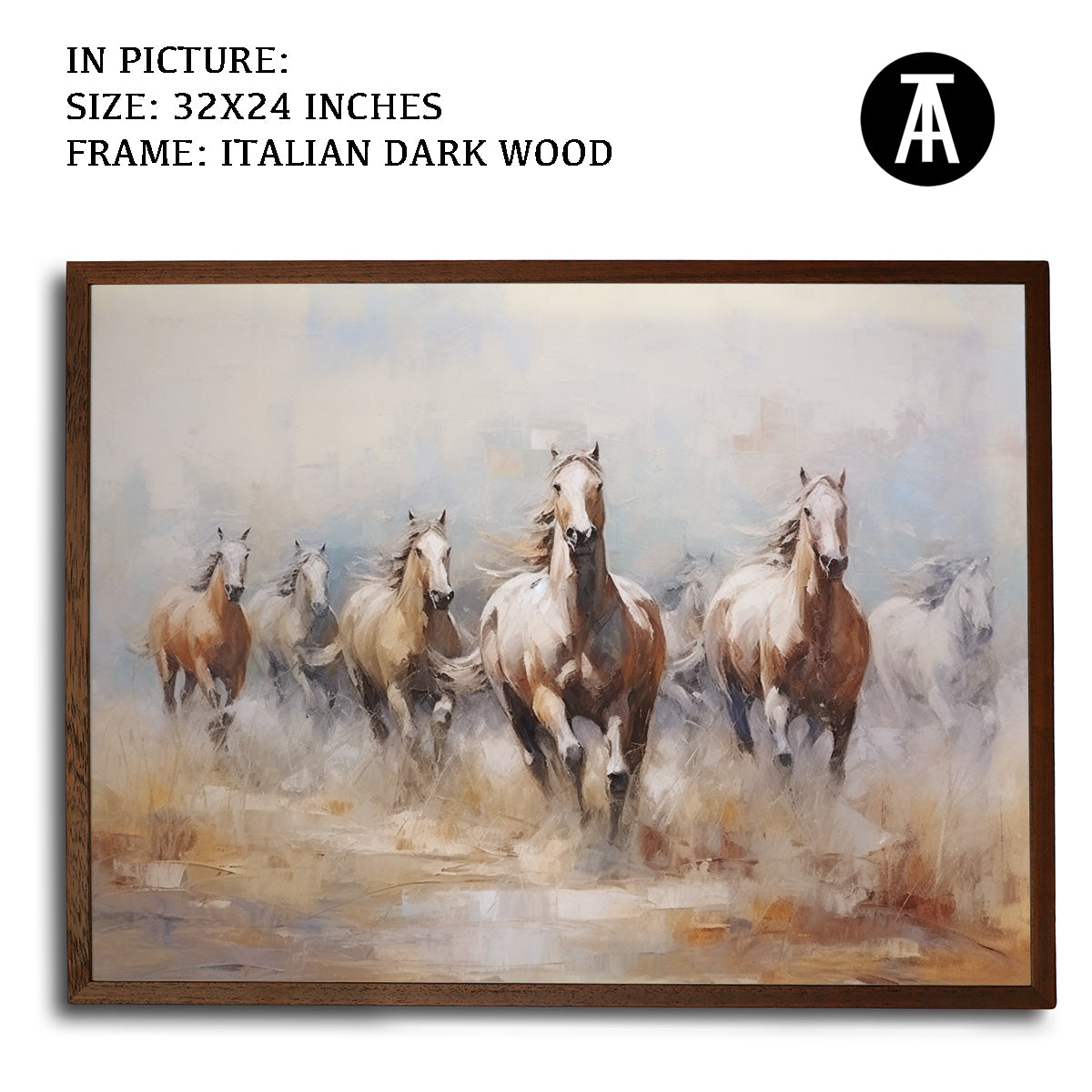 Artwork in Dark Wood Frame