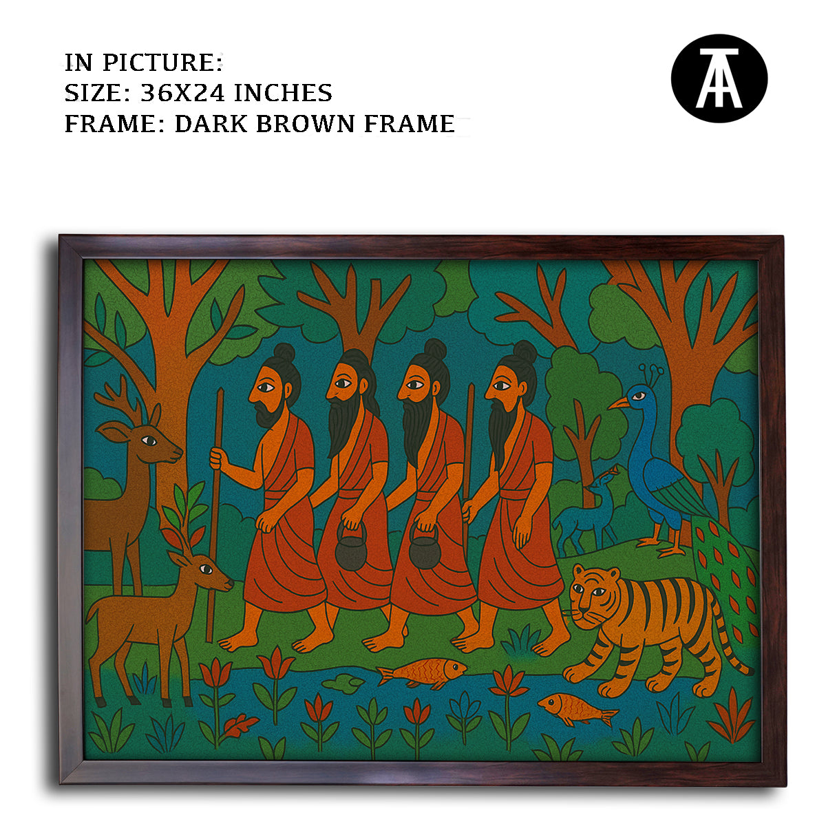 Artwork in Dark Brown Frame