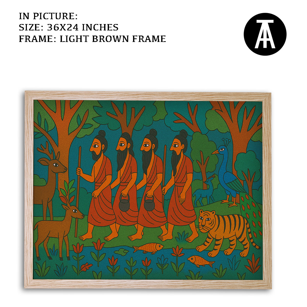 Artwork in Light Brown Frame