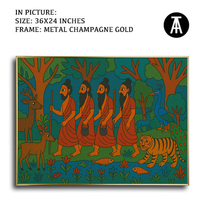 Artwork in Metal Champagne Gold Frame