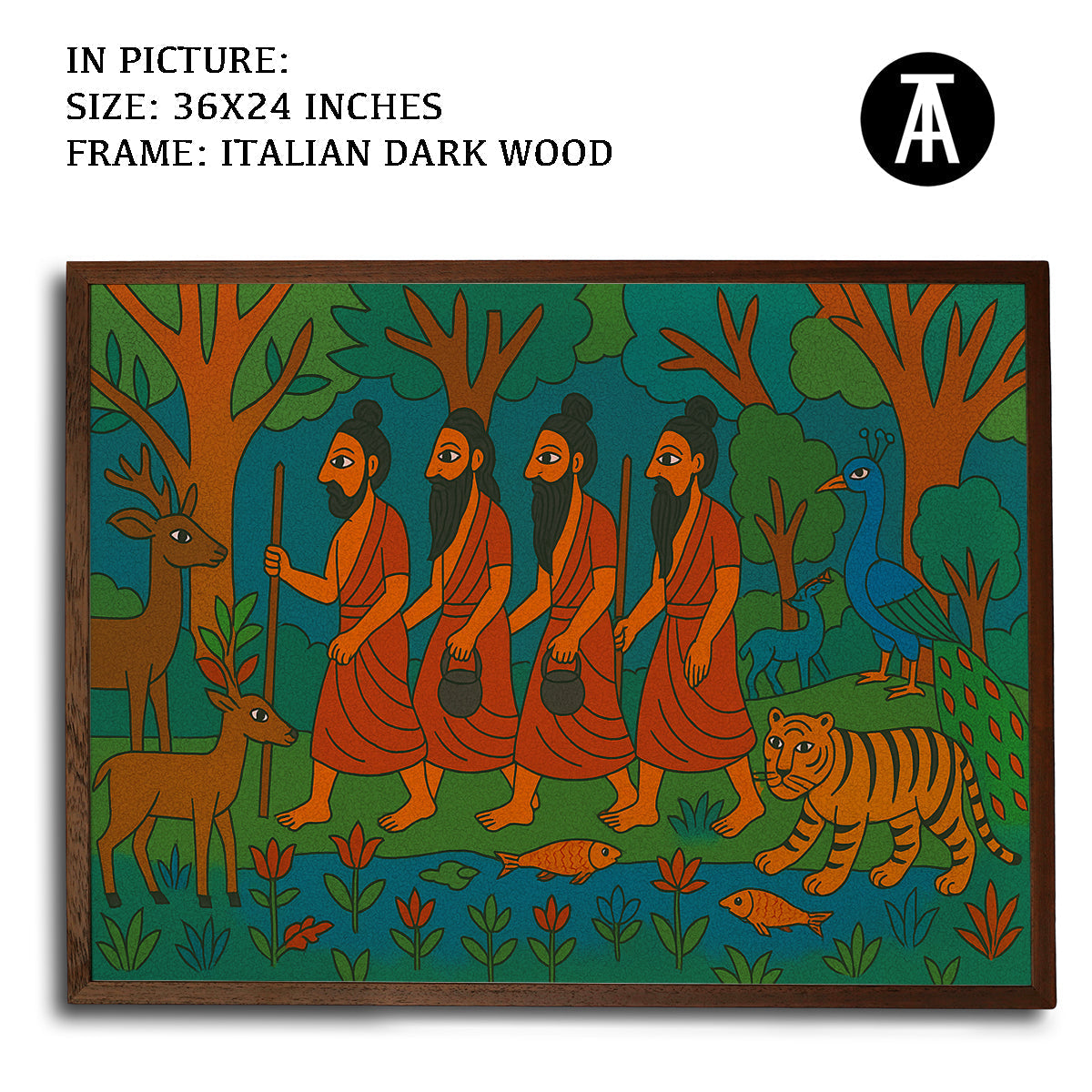 Artwork in Dark Wood Frame