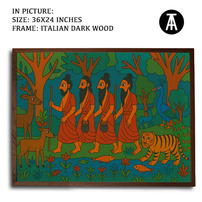 Artwork in Dark Wood Frame