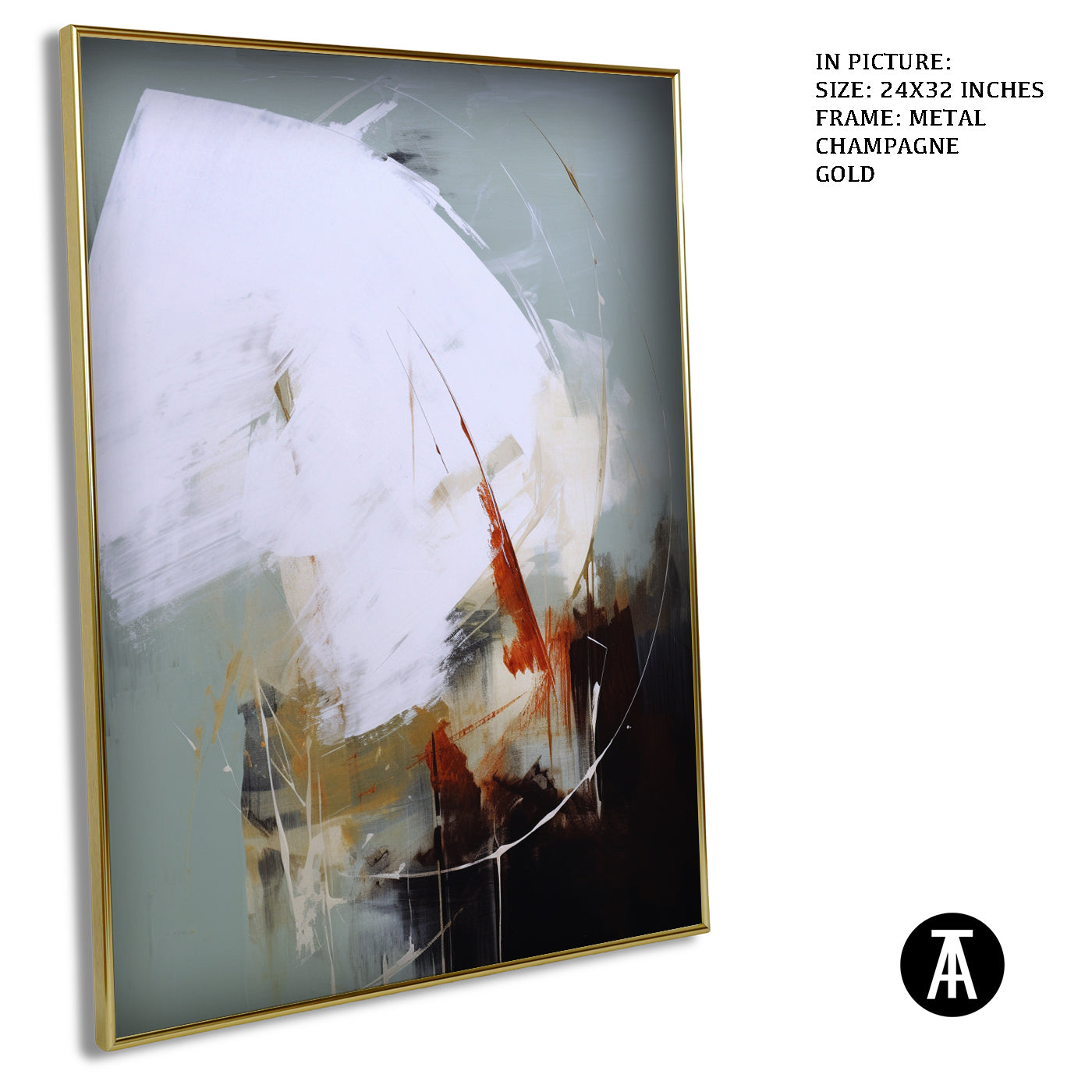 Artwork in Light Brown Frame