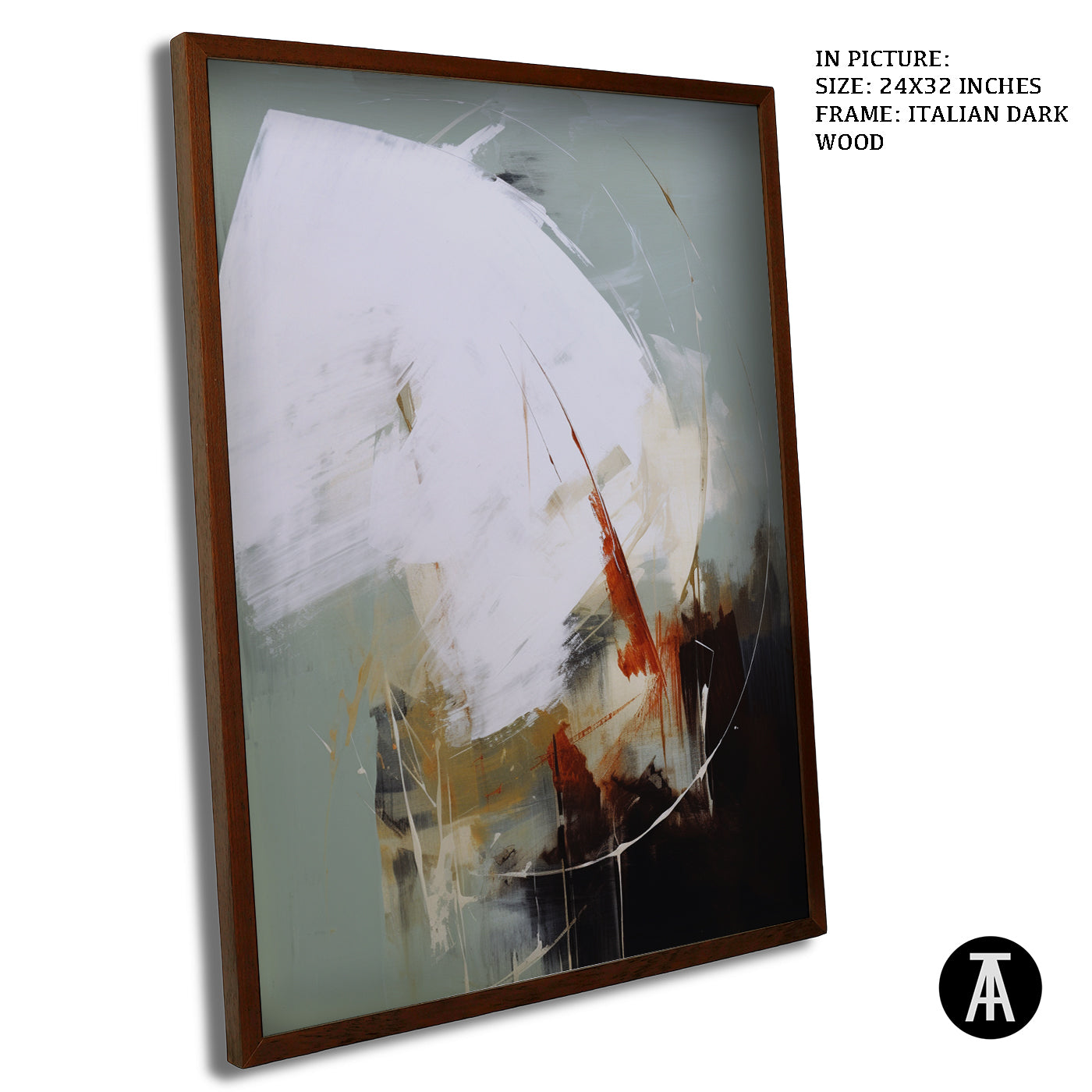 Artwork in Dark Wood Frame