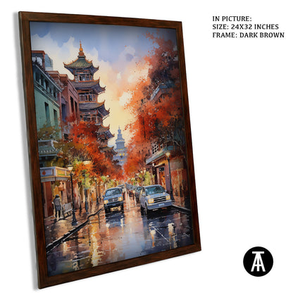 Sample Artwork in Dark Brown Frame