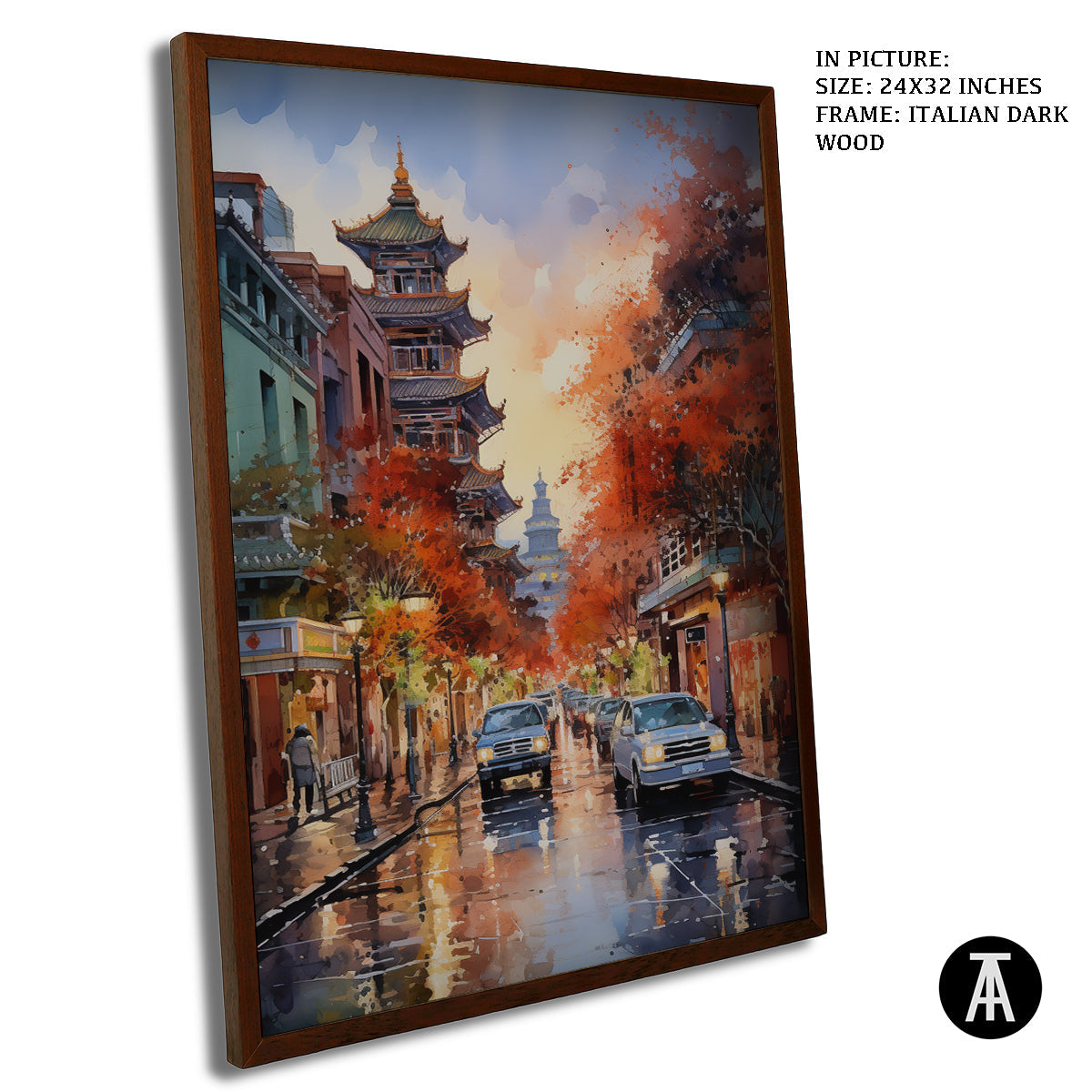 Sample Artwork in Italian Wood Framing Dark