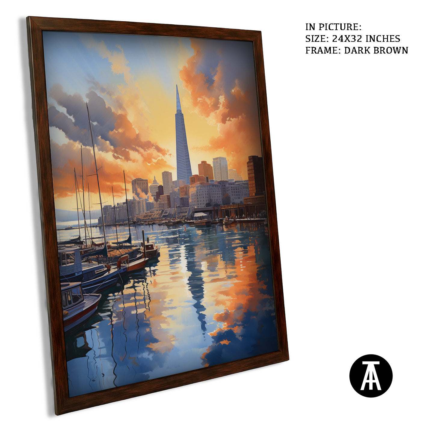 Artwork in Metal Champagne Gold Frame
