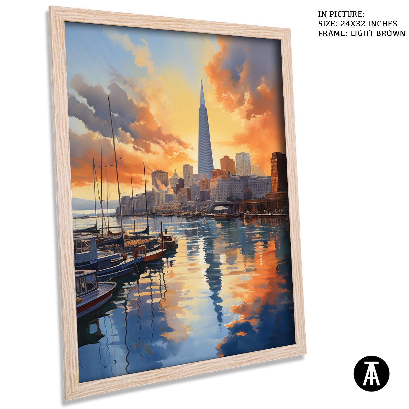Artwork in Dark Brown Frame