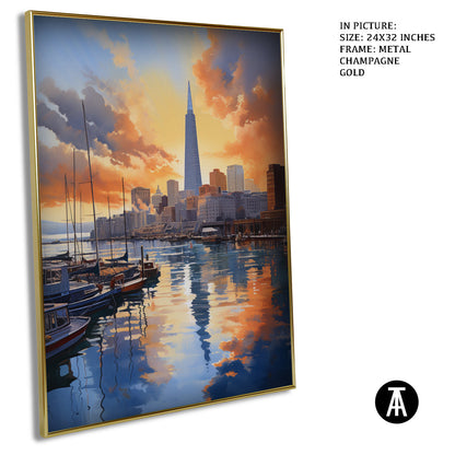 Artwork in Light Brown Frame