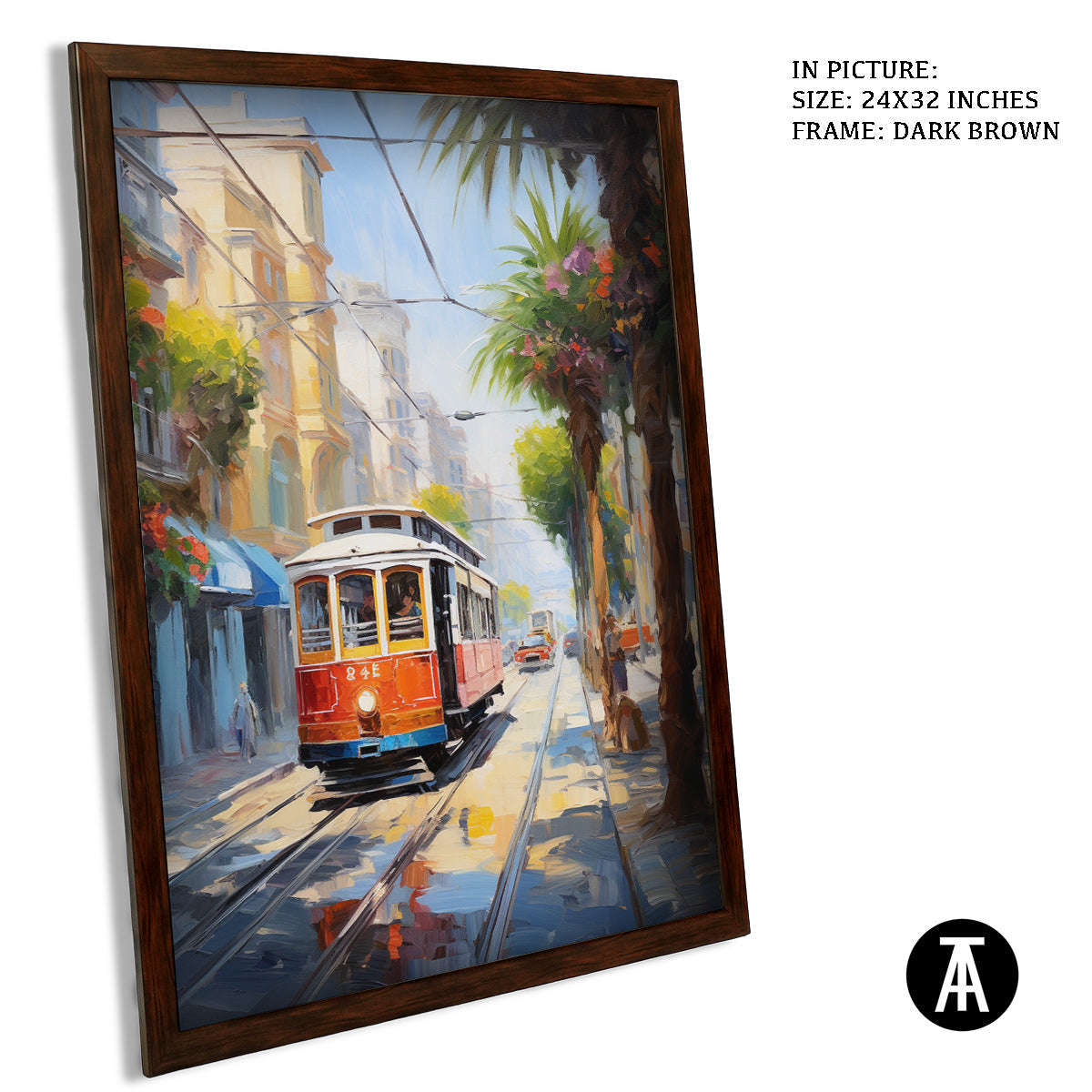 Sample Artwork in Dark Brown Frame