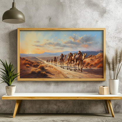 Panoramic Indian Painting in a Lifestyle Setting