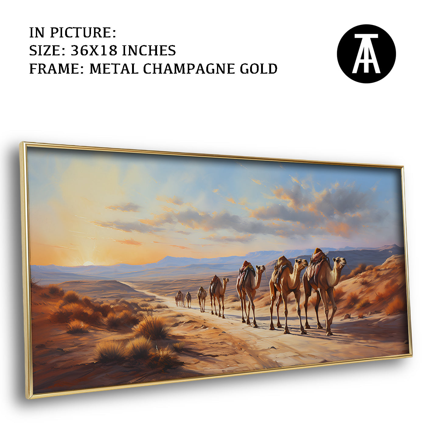 Artwork in Light Brown Frame