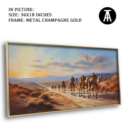 Artwork in Light Brown Frame