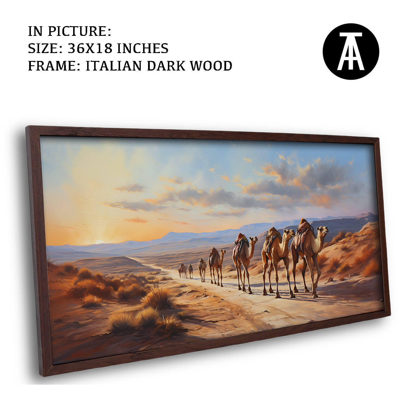 Artwork in Dark Wood Frame