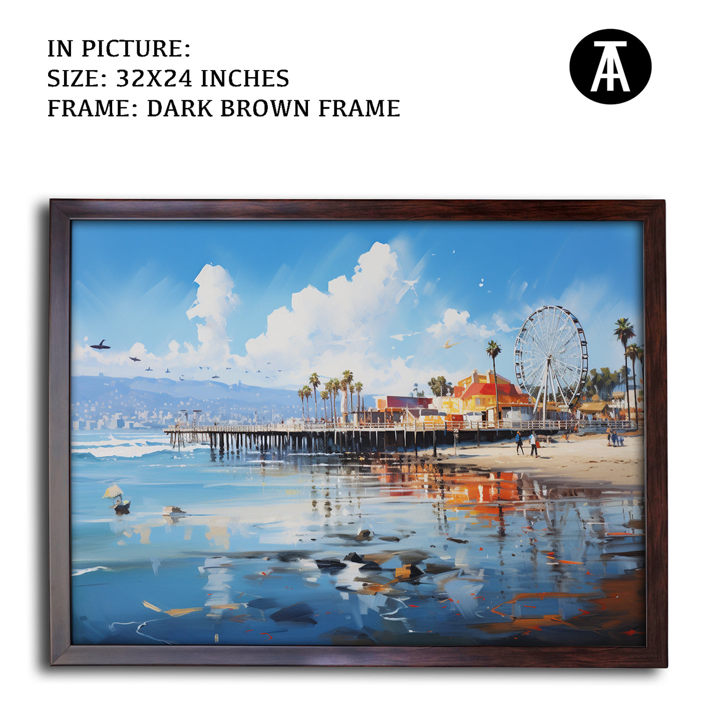 Artwork in Metal Champagne Gold Frame