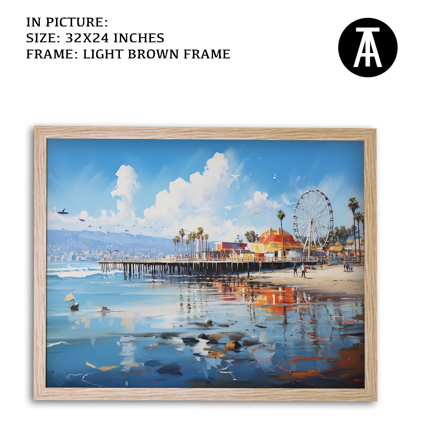 Artwork in Dark Brown Frame