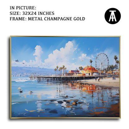 Artwork in Light Brown Frame