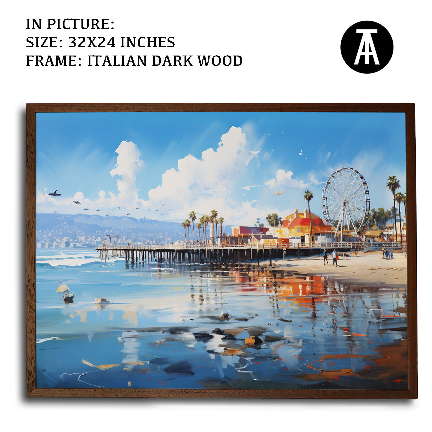 Artwork in Dark Wood Frame