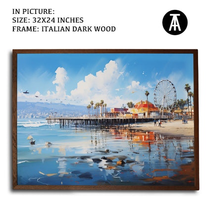 Artwork in Dark Wood Frame